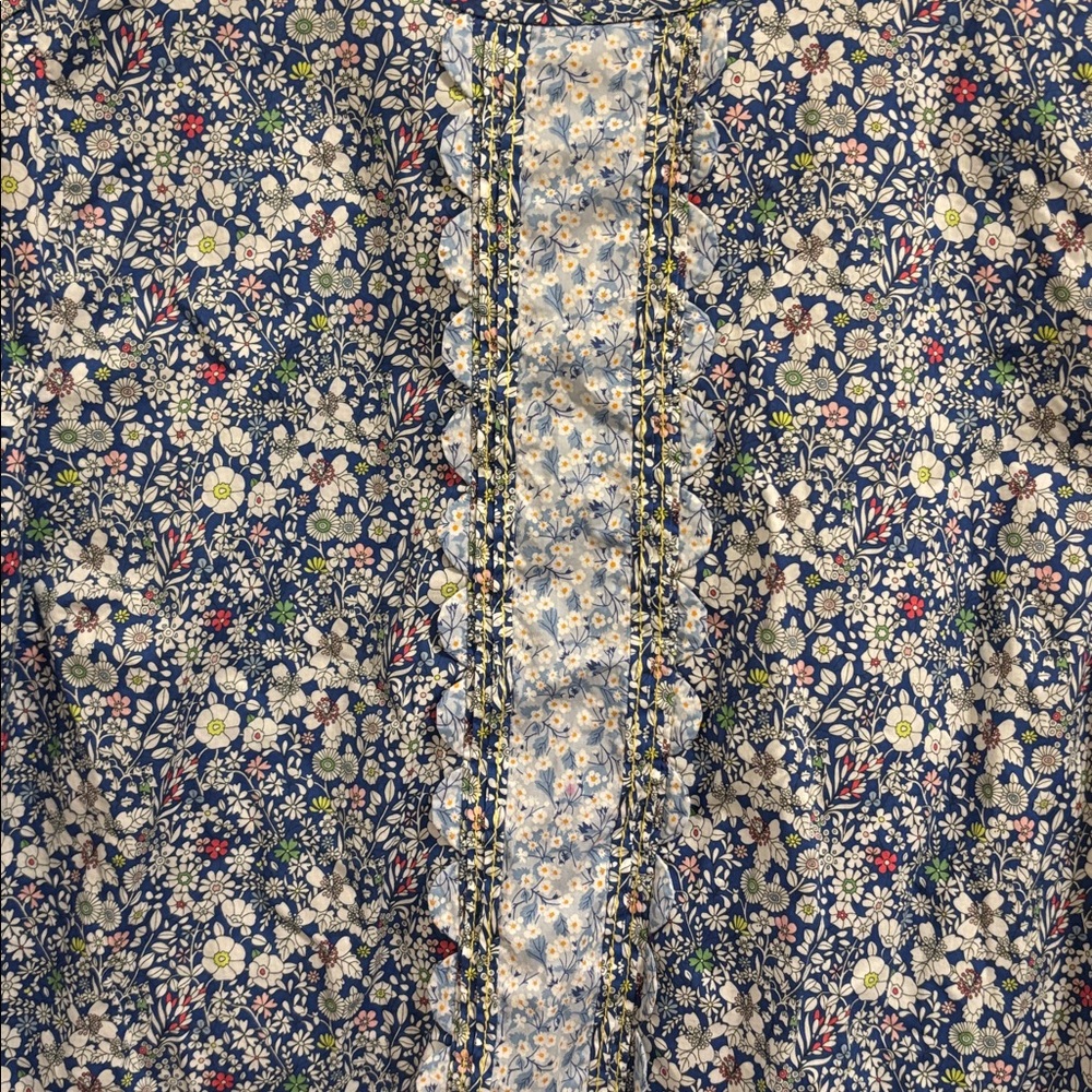 J. Crew Blue Floral Liberty Fabric Blouse - Picture 3 of 4
